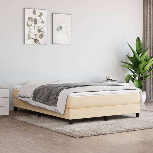 Boxspringbett Sandro inkl. Topper Cremefarben 140x200 cm Stoff