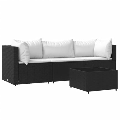 Garten-Lounge-Set "Elisabeth"  mit Kissen in Schwarz