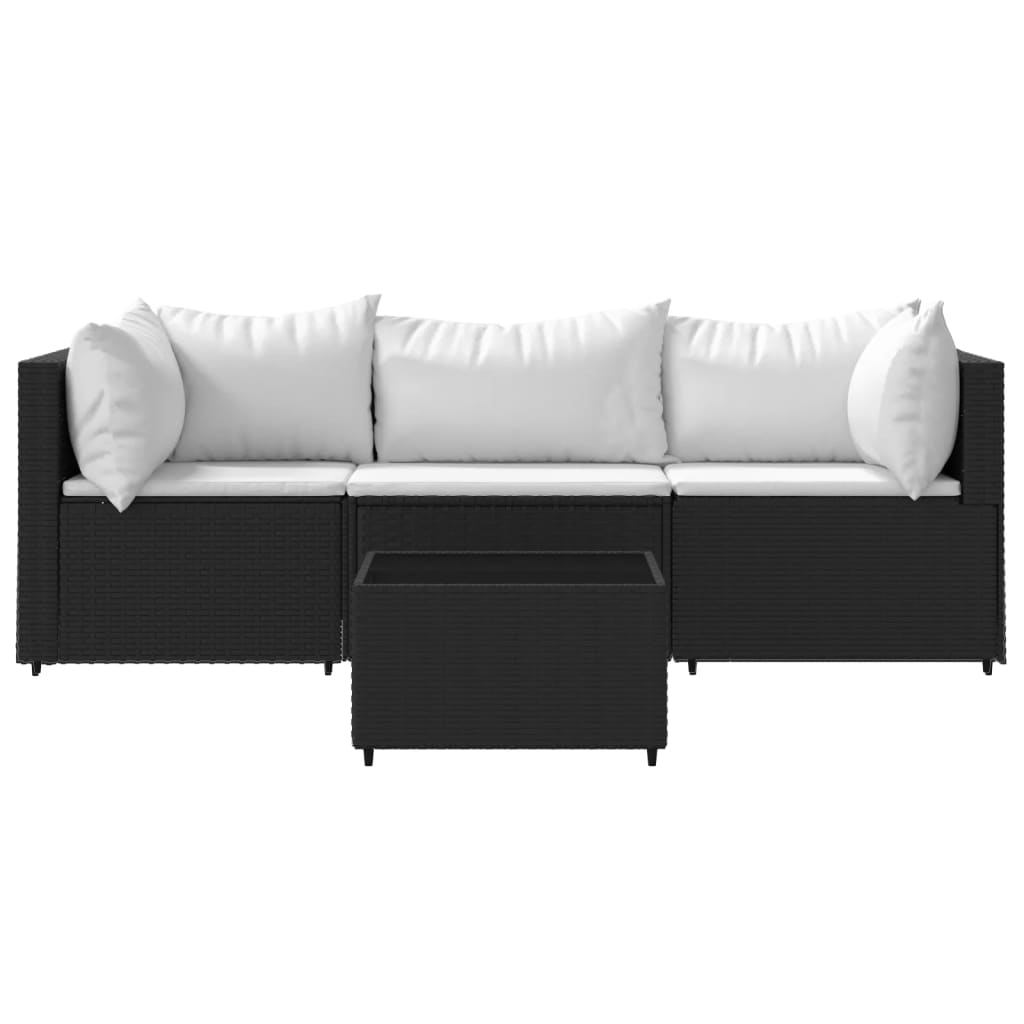 Garten-Lounge-Set "Elisabeth"  mit Kissen in Schwarz