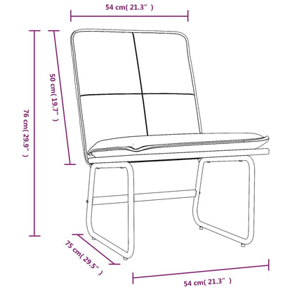 Loungesessel Grau 54x75x76 cm Kunstleder
