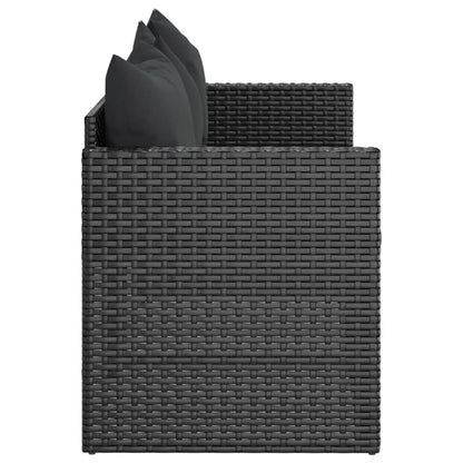 Gartensofa "Sonja" mit Kissen in Schwarz