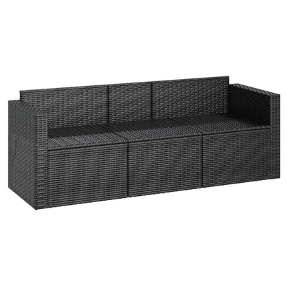 Gartensofa "Sonja" mit Kissen in Schwarz