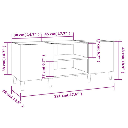 TV-Schrank Schwarz 121x38x48 cm Holzwerkstoff